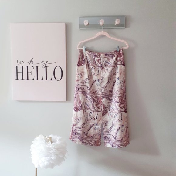 NWT Scotch & Soda satin-like abstract marble print A-line midi skirt, M - Picture 10 of 10